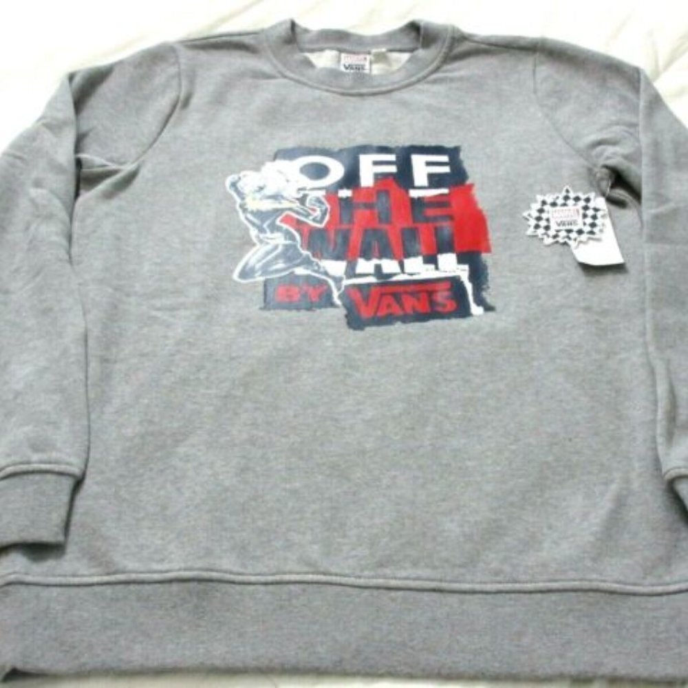 COPY - Vans x Marvel Women's Captain Marvel Pullover Crew-neck Logo Sweatshirt …